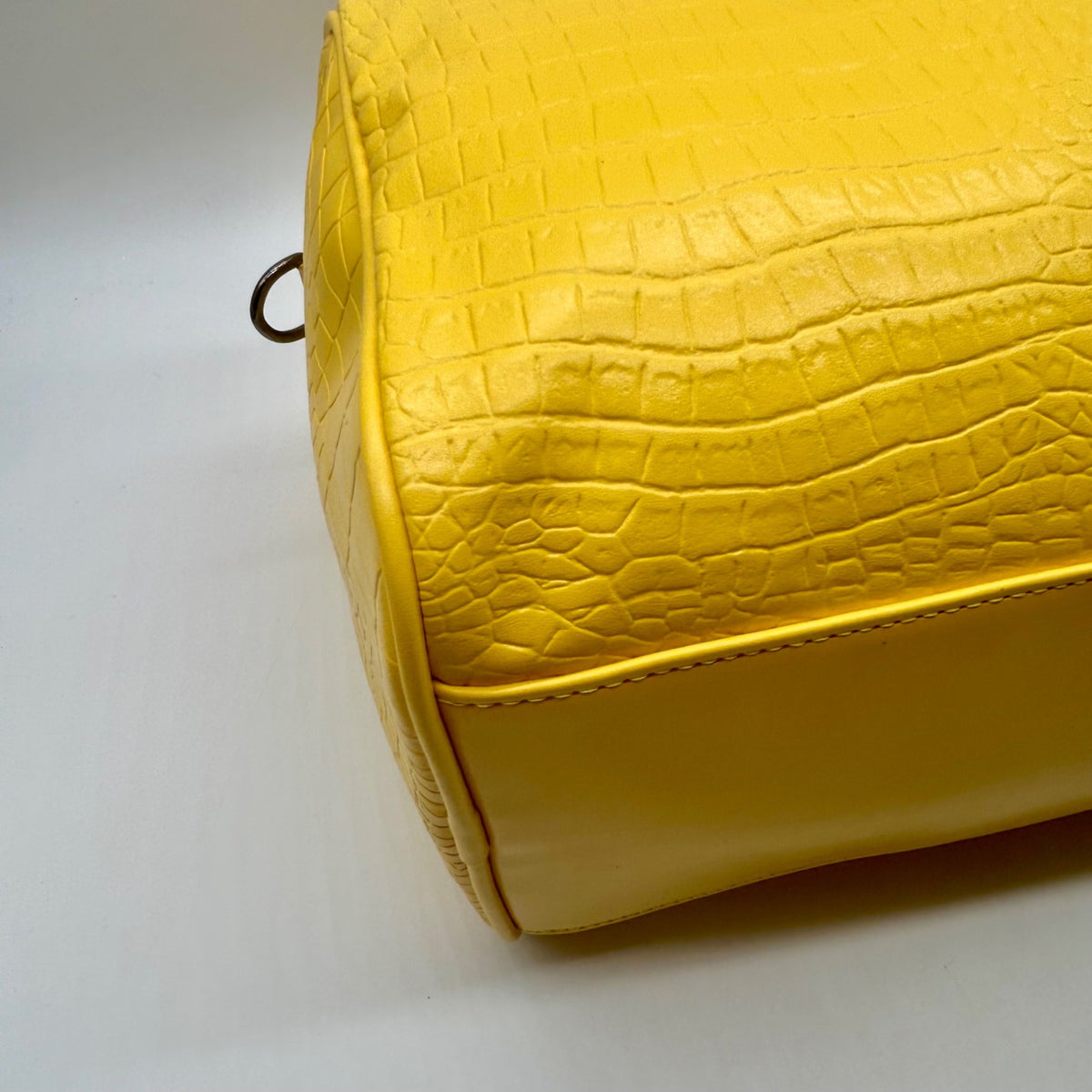 Privata Yellow Croc-EmbossedTravel Duffel Bag