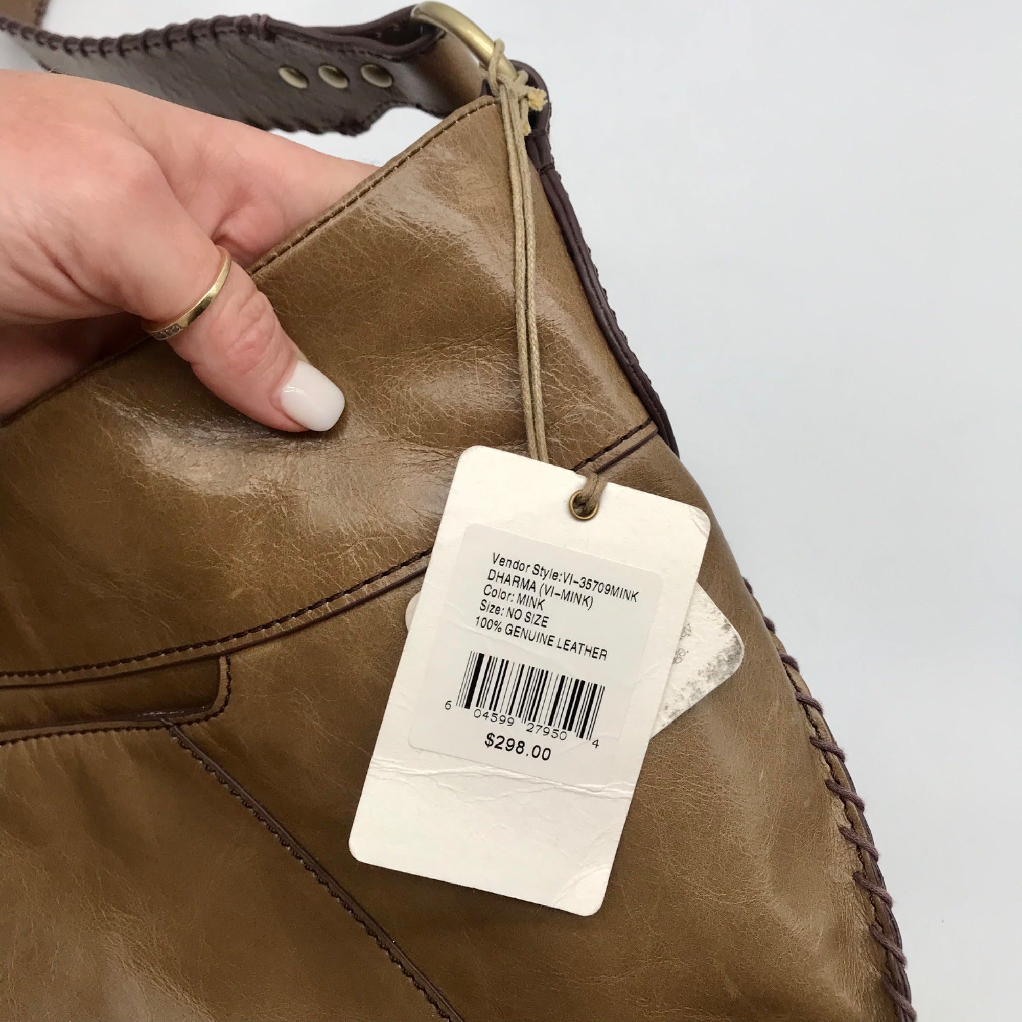 HOBO Mink Leather Dharma Whipstitch Shoulder Bag