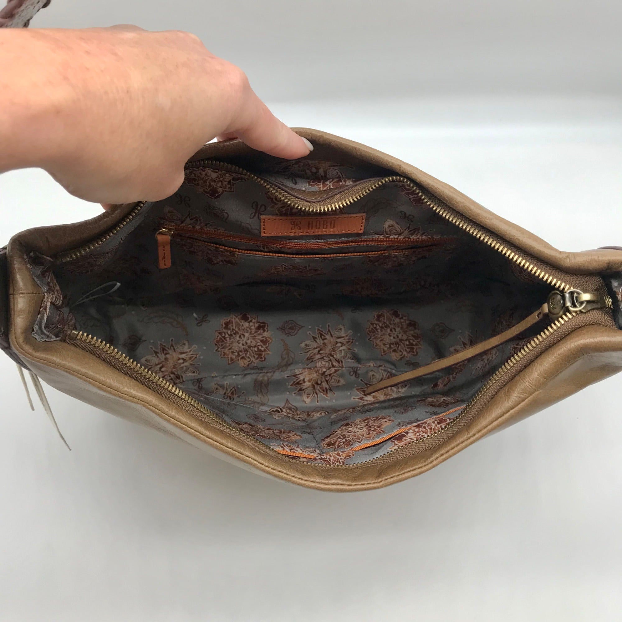 HOBO Mink Leather Dharma Whipstitch Shoulder Bag
