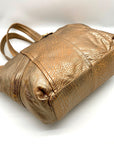 Kipling Metallic Gold Leather Celia Shopper Hobo