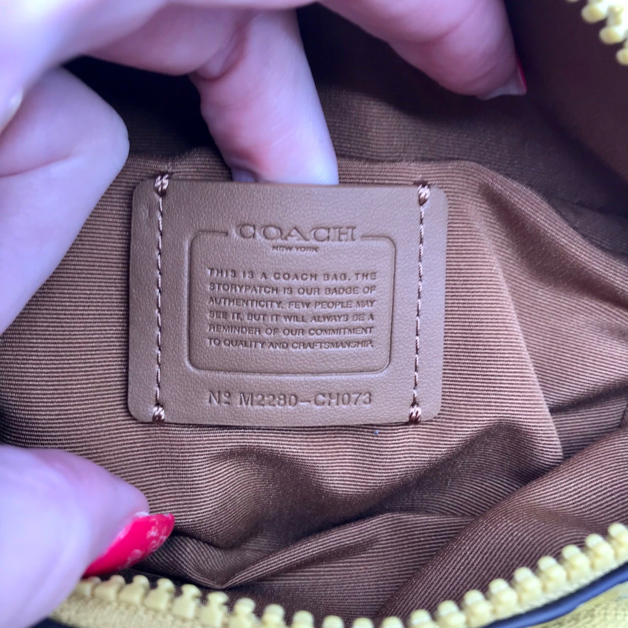 Coach Chartreuse Embossed Leather Mini Sprint Belt Bag CH073