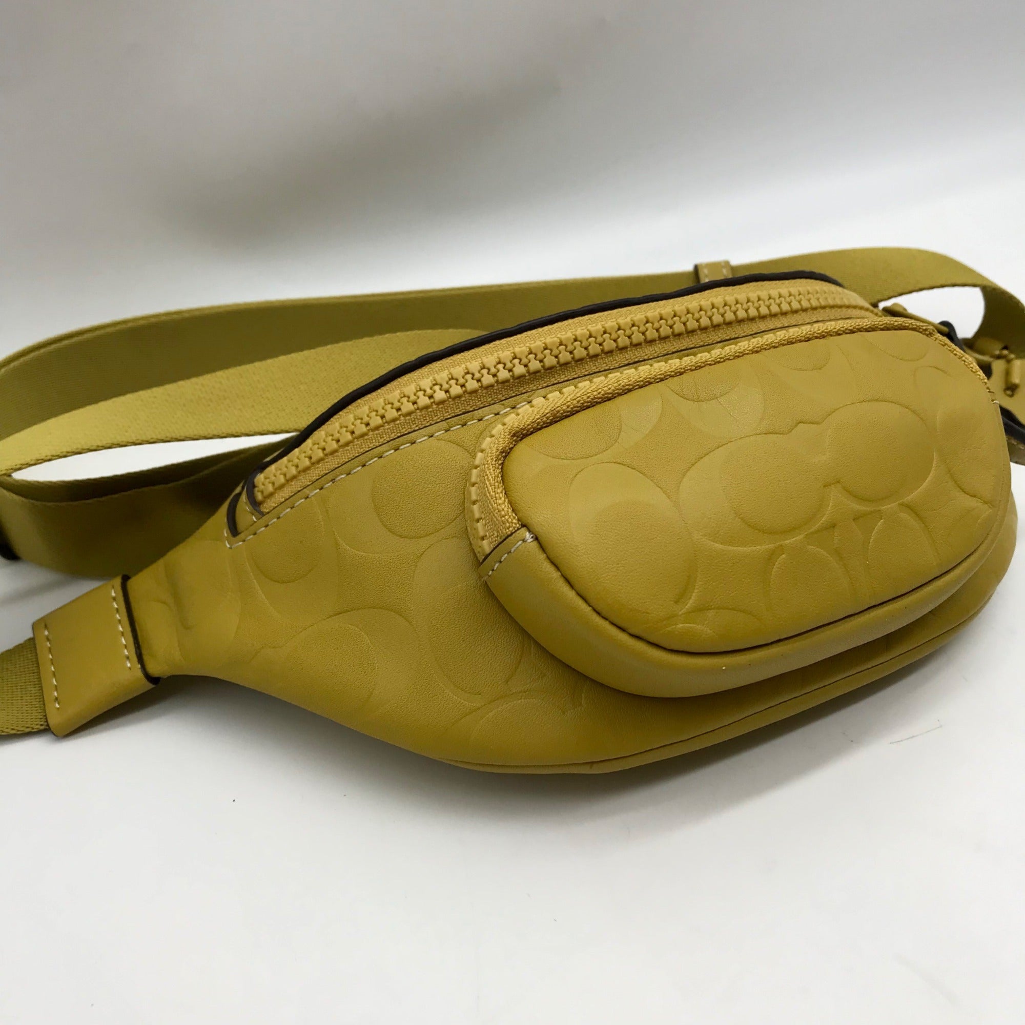 Coach Chartreuse Embossed Leather Mini Sprint Belt Bag CH073