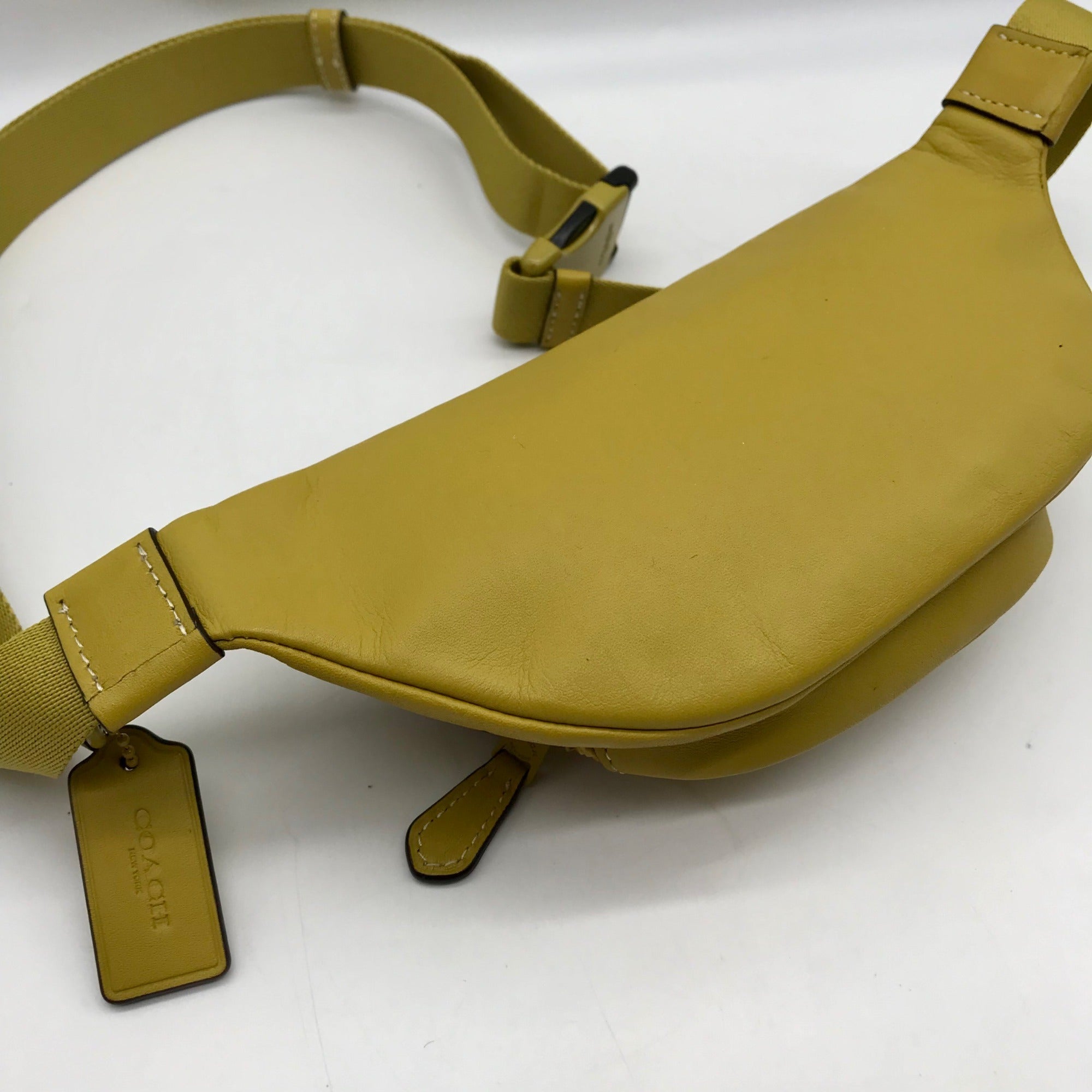 Coach Chartreuse Embossed Leather Mini Sprint Belt Bag CH073
