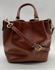 Dooney & Bourke Brown Saffiano Leather Brenna Satchel