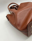 Dooney & Bourke Brown Saffiano Leather Brenna Satchel