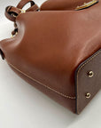 Dooney & Bourke Brown Saffiano Leather Brenna Satchel