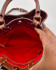 Dooney & Bourke Brown Saffiano Leather Brenna Satchel