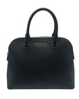 Michael Kors Cindy Black Saffiano Leather Dome Satchel Crossbody