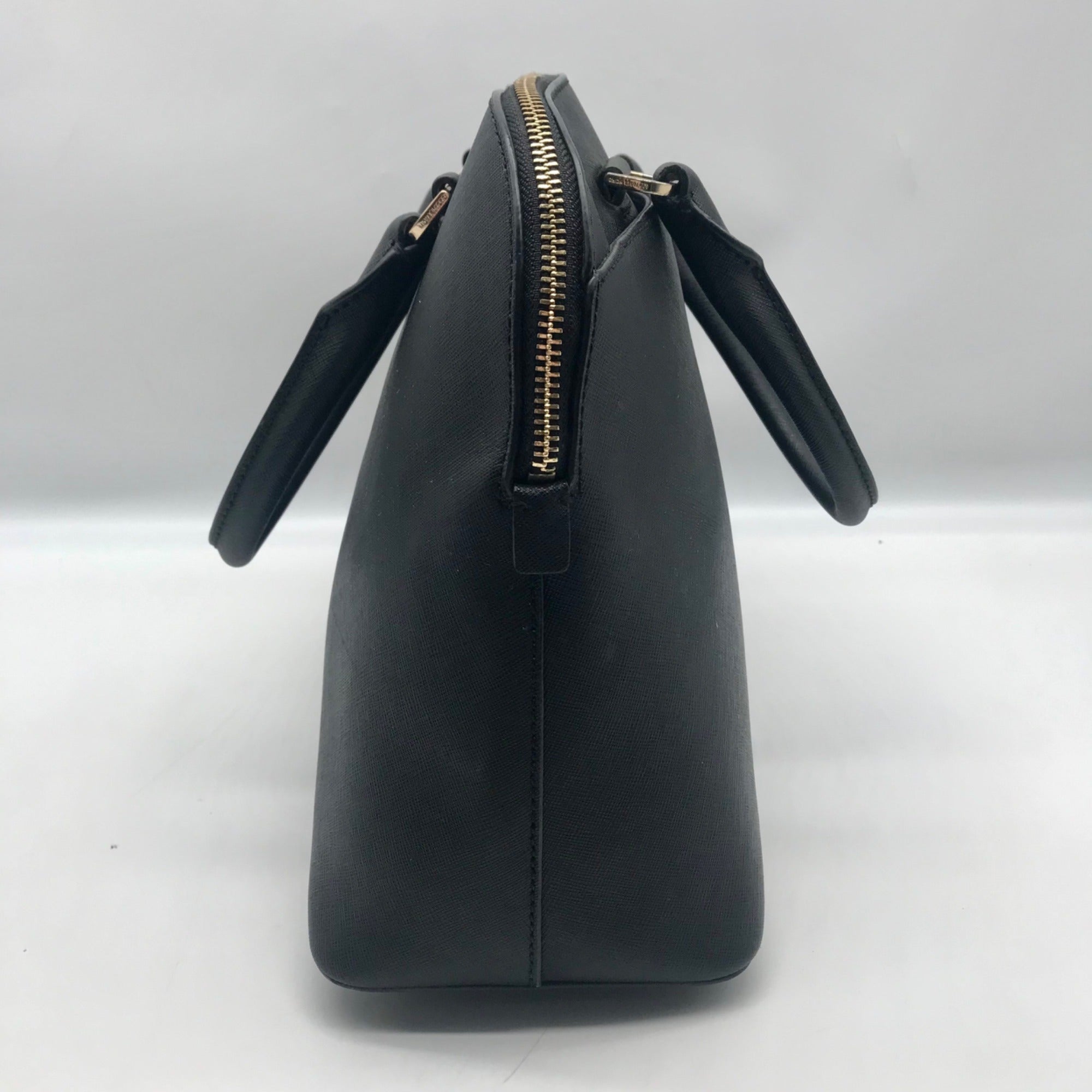 Michael Kors Cindy Black Saffiano Leather Dome Satchel Crossbody