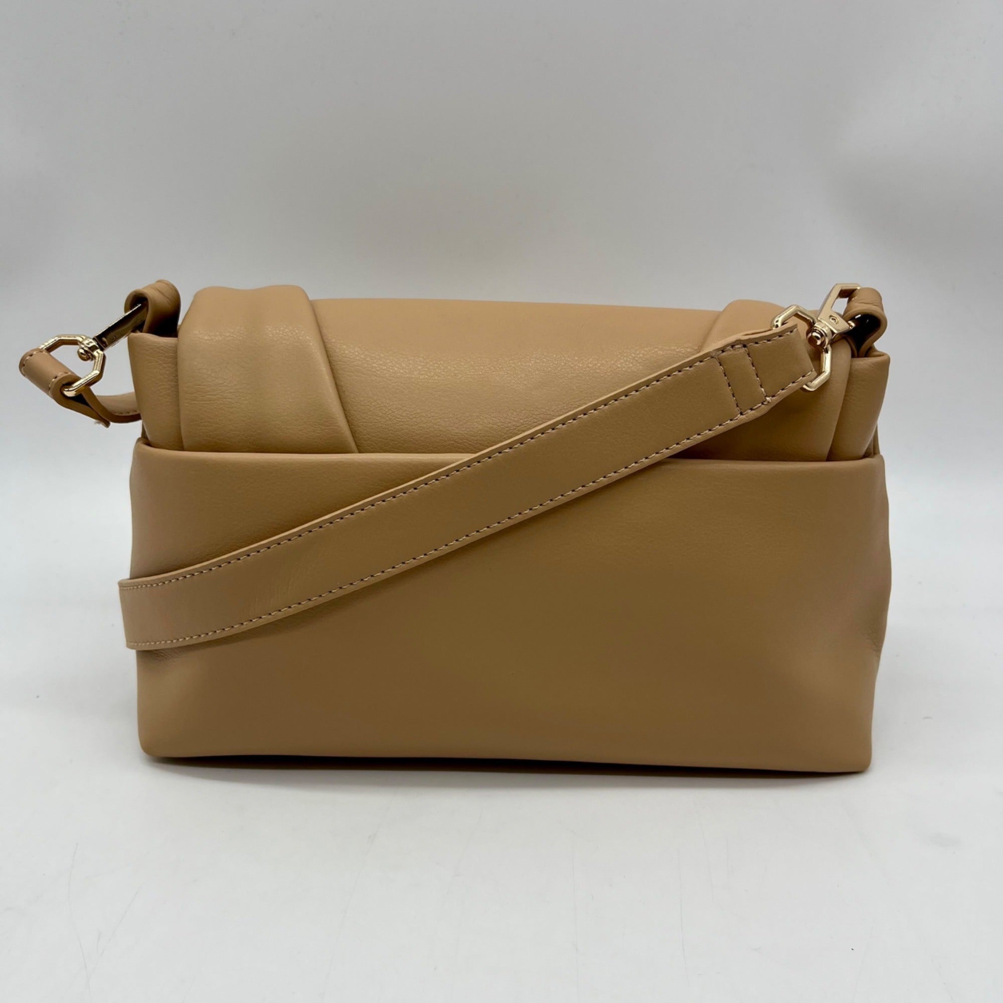 MMS Beige Leather Crossbody Bag