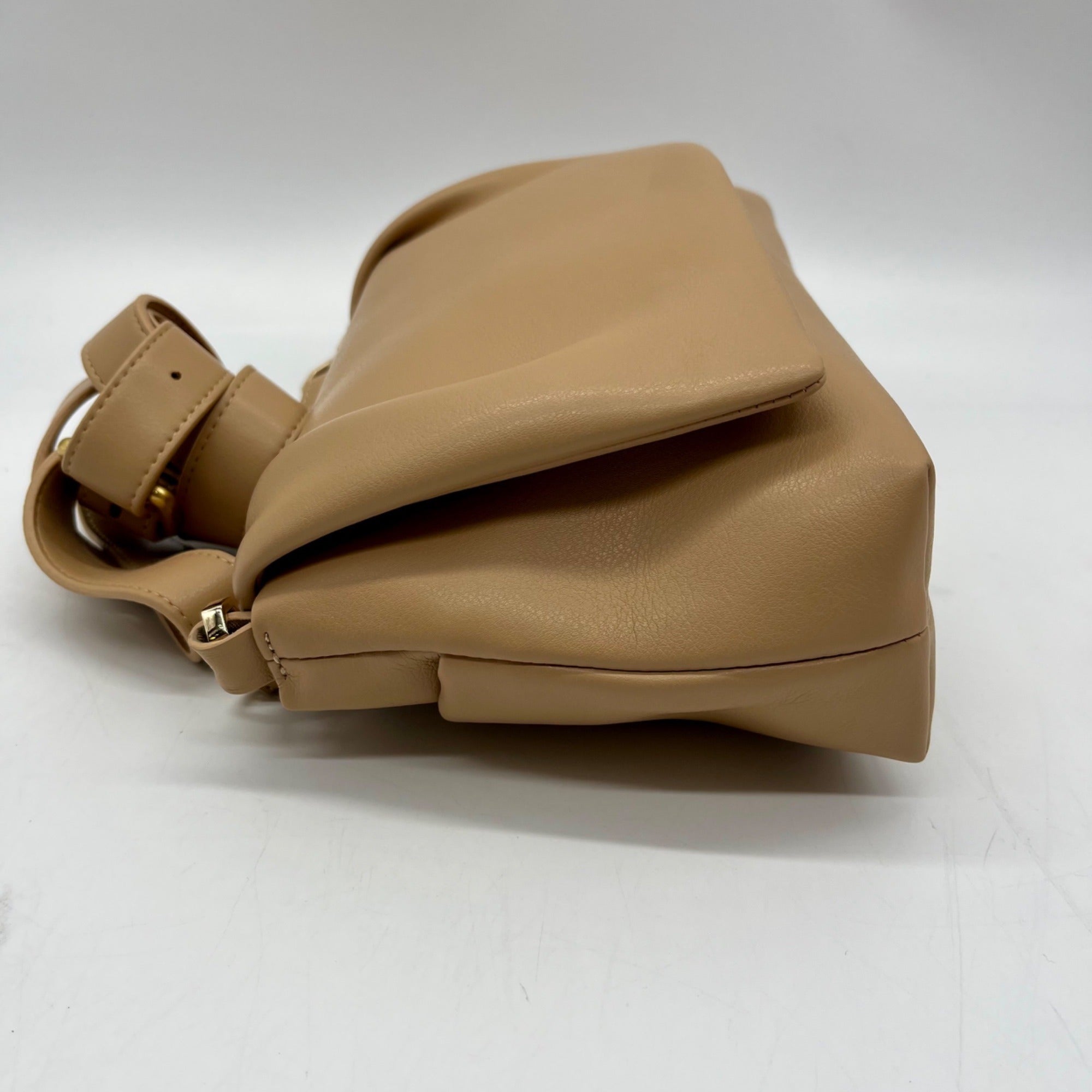 MMS Beige Leather Crossbody Bag