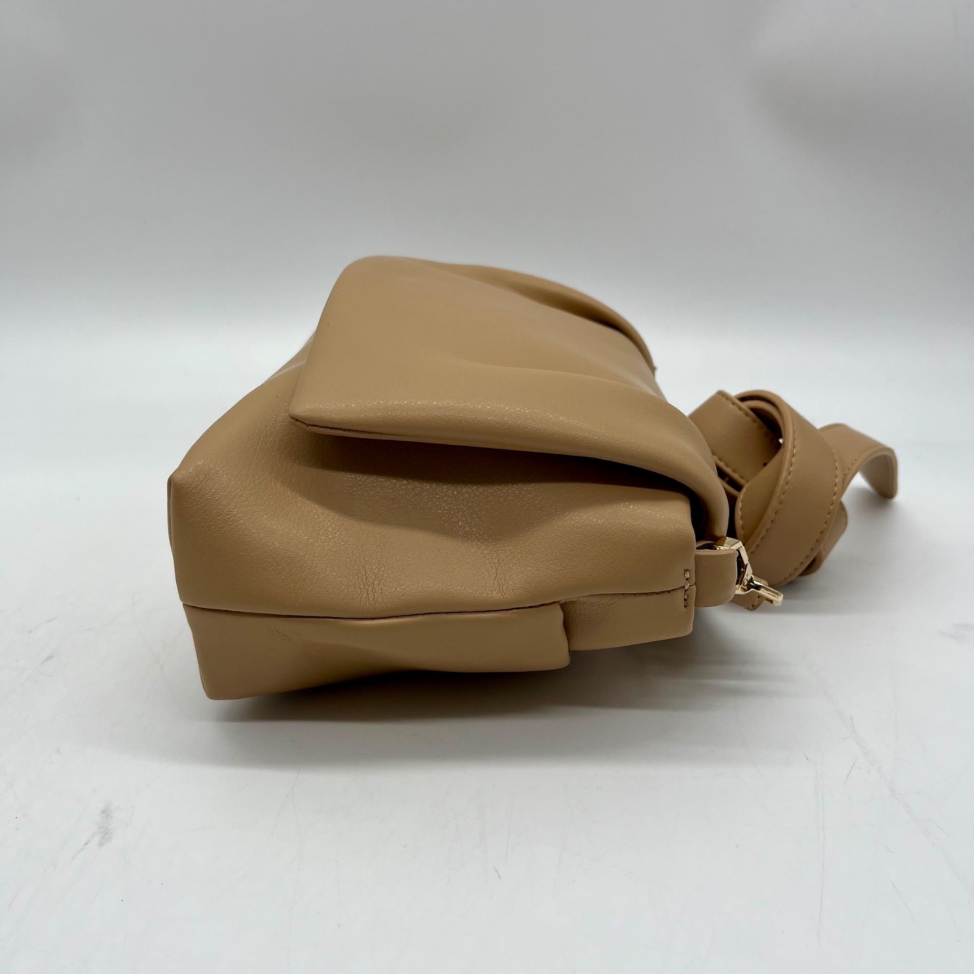 MMS Beige Leather Crossbody Bag