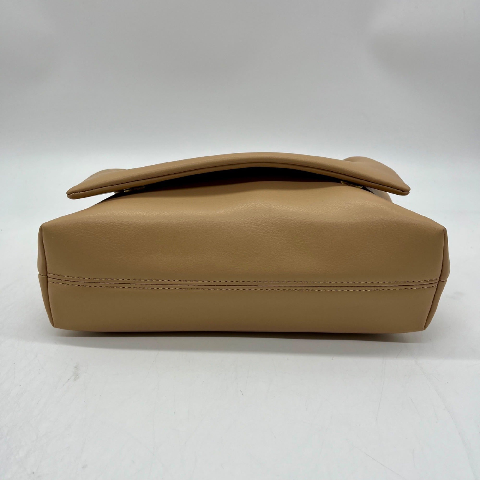 MMS Beige Leather Crossbody Bag