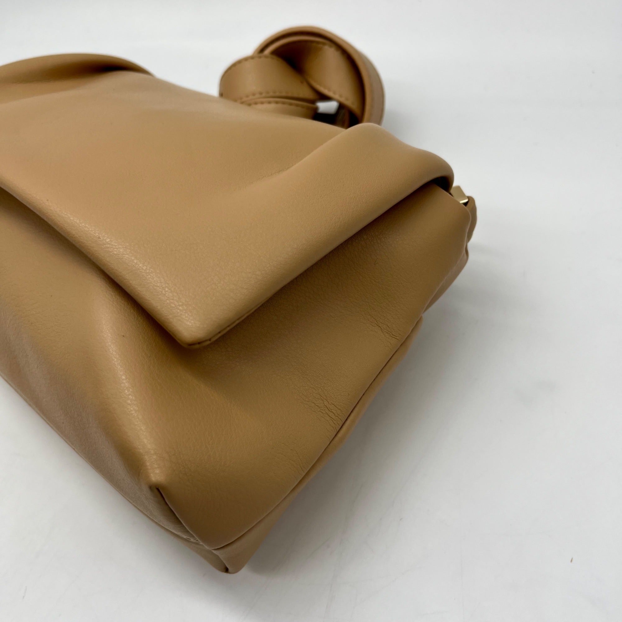 MMS Beige Leather Crossbody Bag