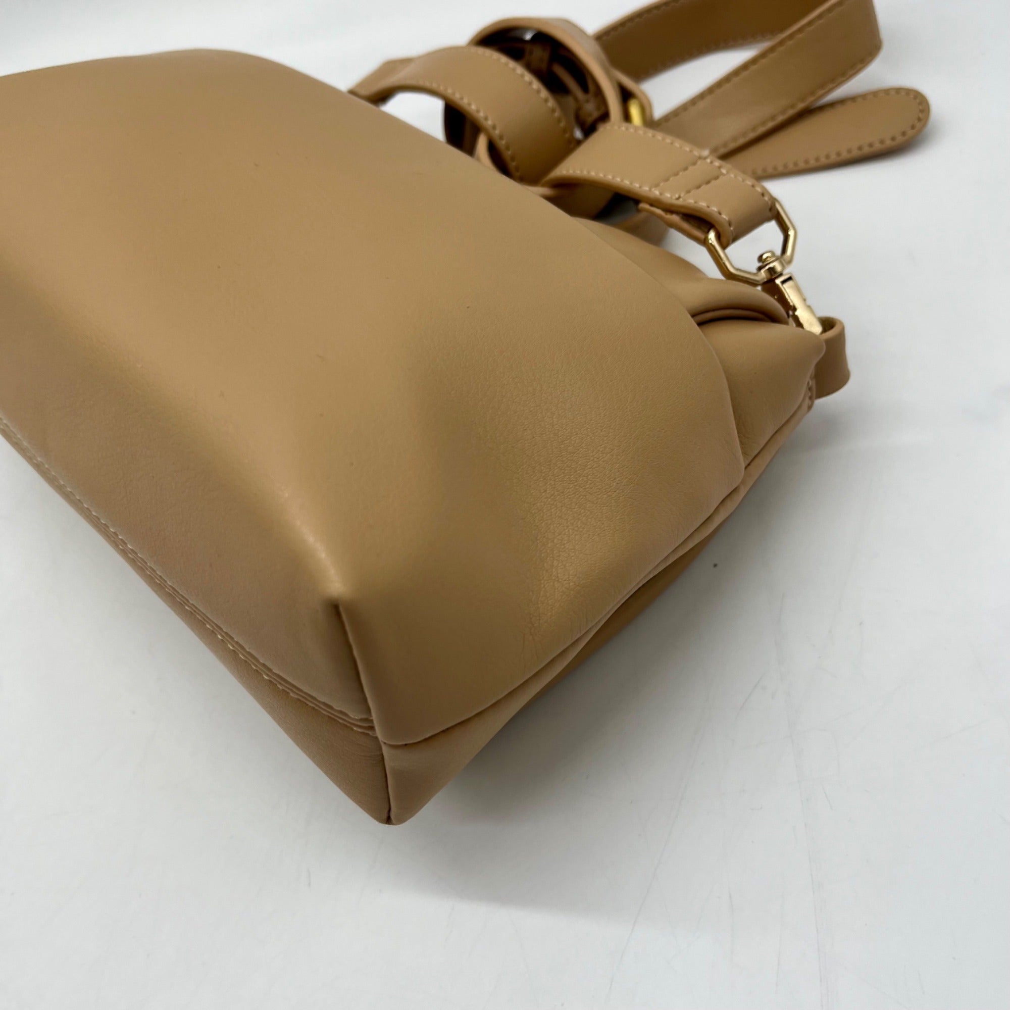 MMS Beige Leather Crossbody Bag