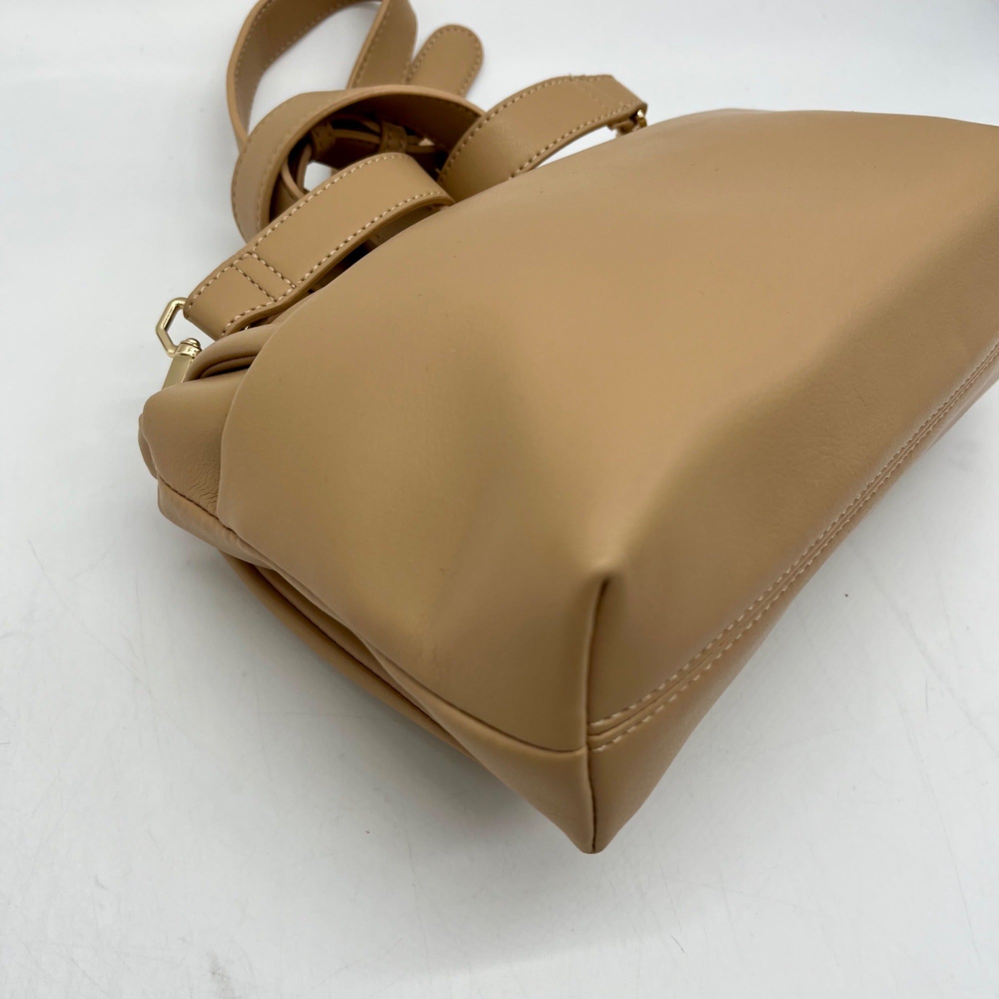 MMS Beige Leather Crossbody Bag
