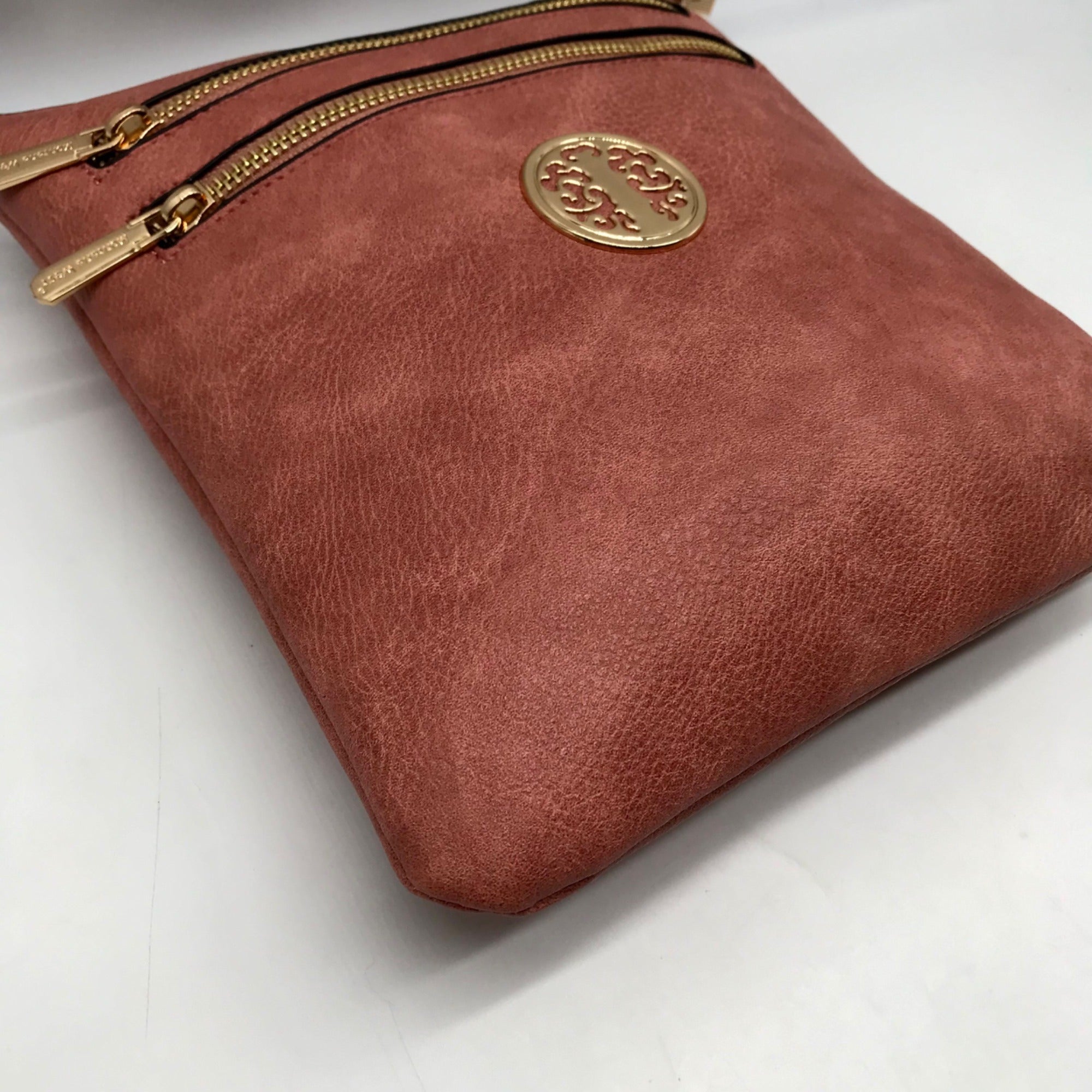 Montana West Dusty Rose Multi-Pocket Crossbody Bag