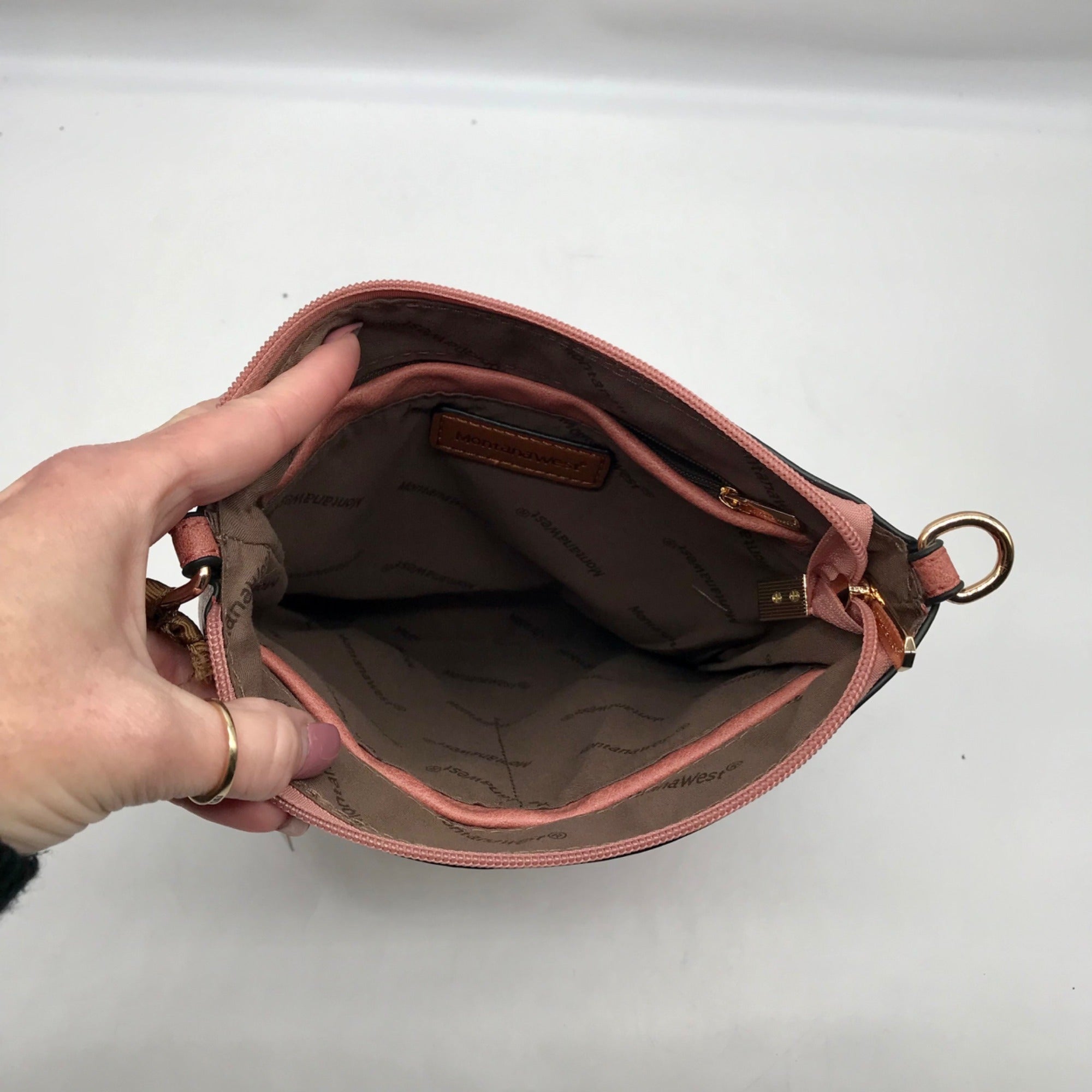 Montana West Dusty Rose Multi-Pocket Crossbody Bag