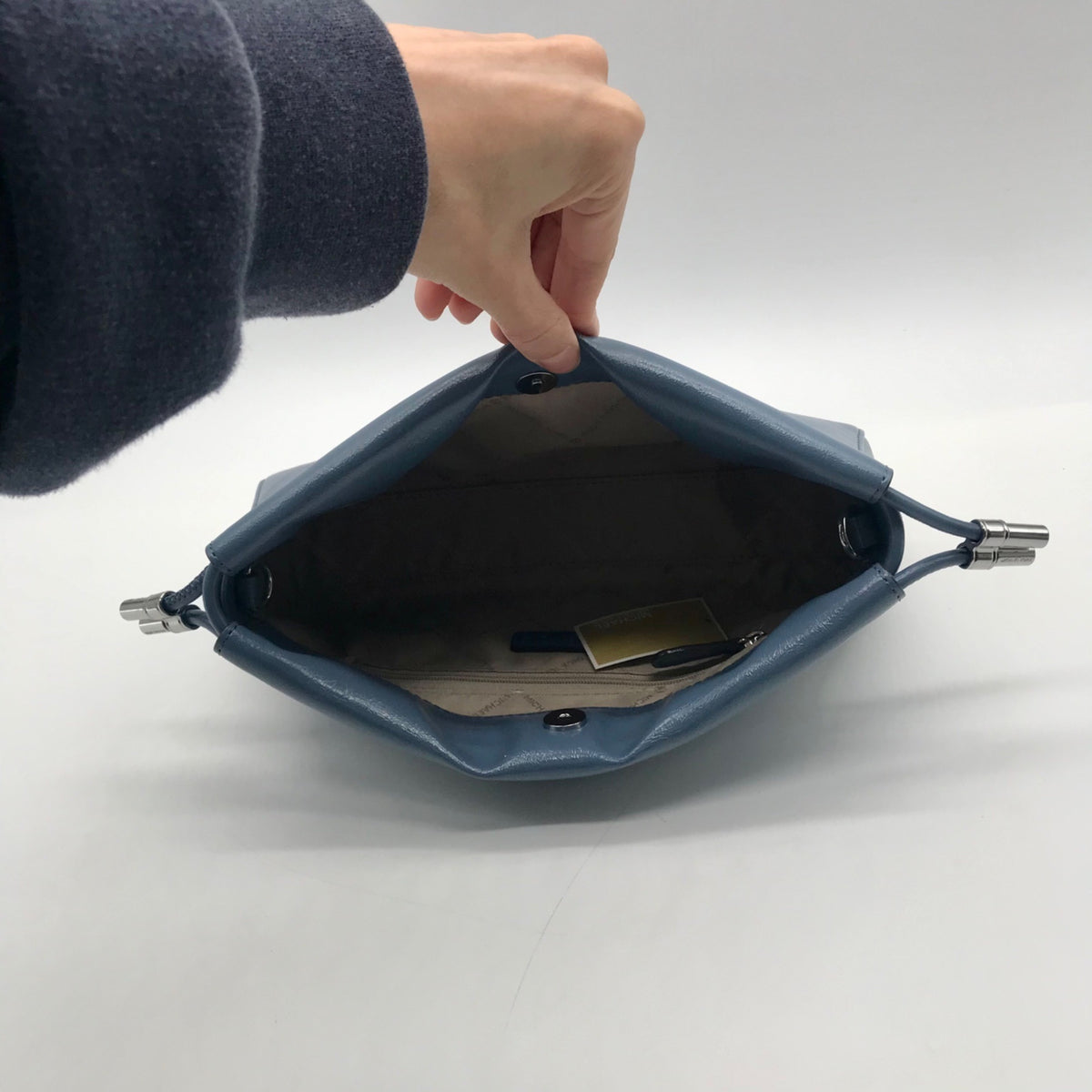 Michael Kors Blue Leather Wristlet Bag