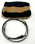 Anthropologie Black & Tan Wool Striped Fuzzy Tote Bag