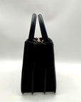 Karl Lagerfeld Black Paris Simone Leather Convertible Satchel