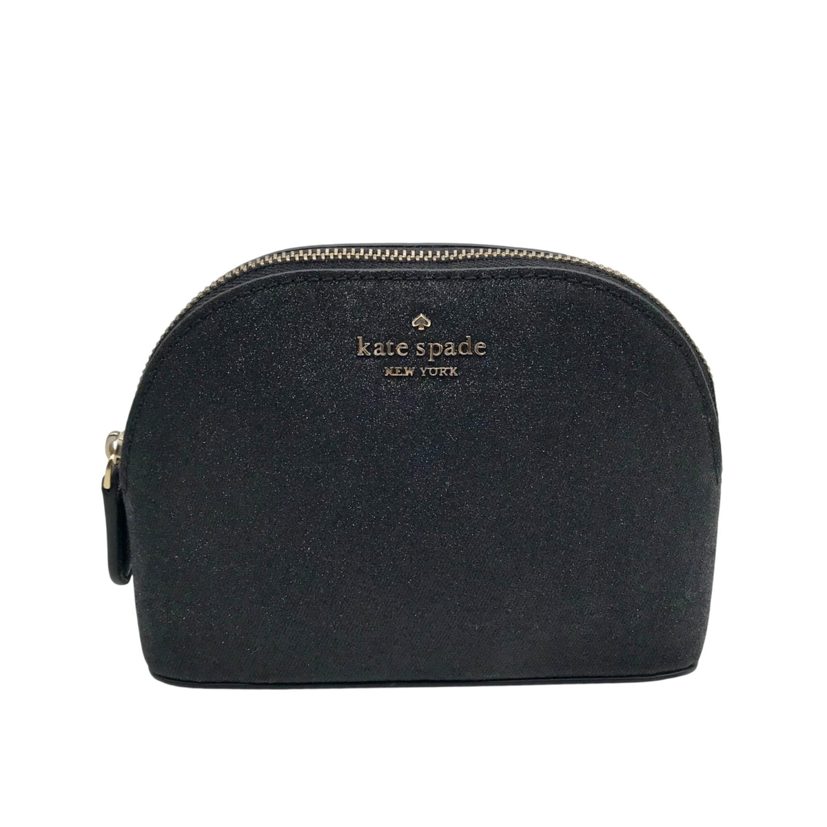 Kate Spade Black Glitter Fabric Joeley Dome Pouch