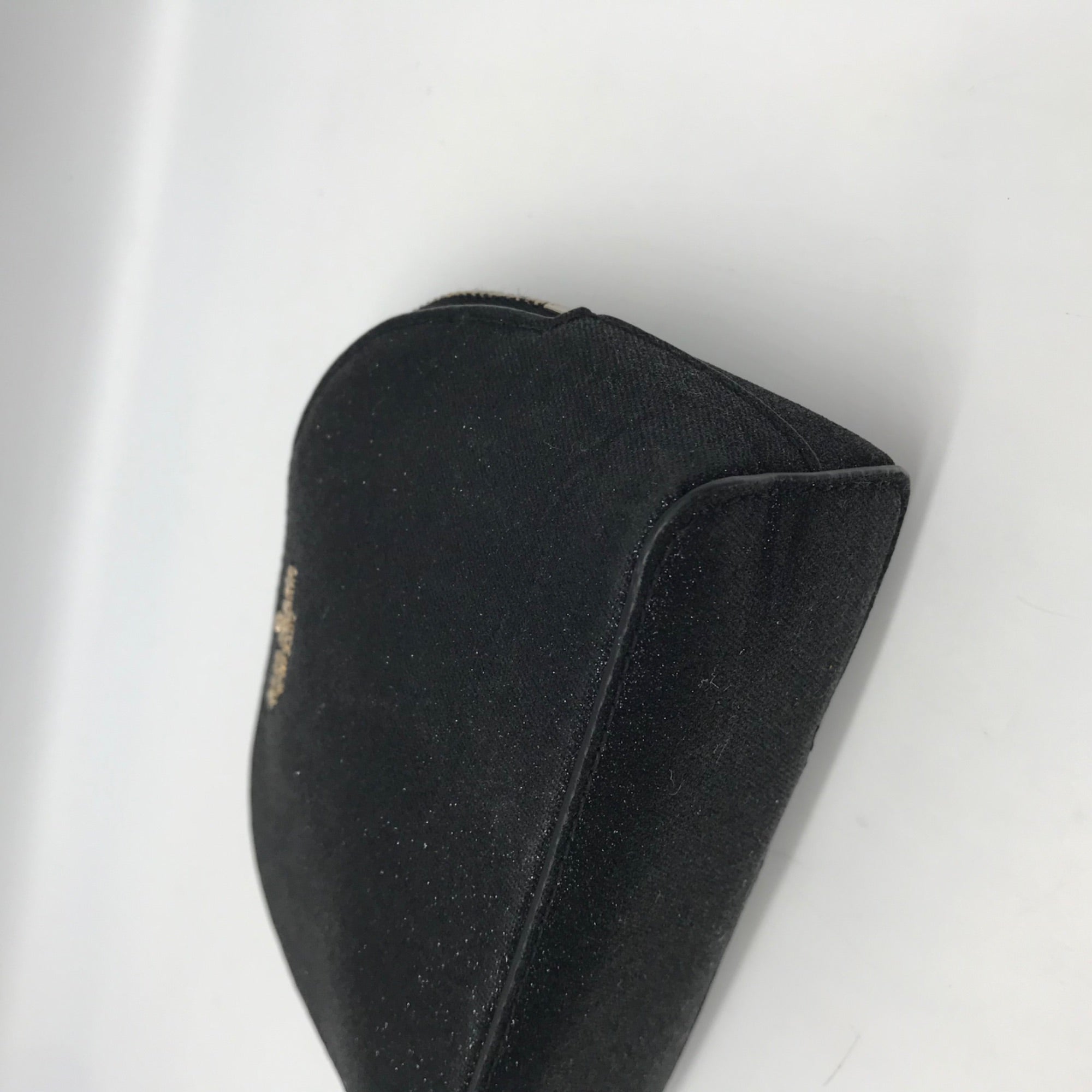 Kate Spade Black Glitter Fabric Joeley Dome Pouch