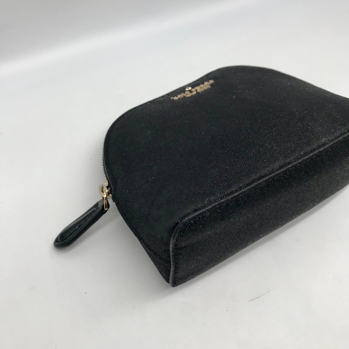 Kate Spade Black Glitter Fabric Joeley Dome Pouch