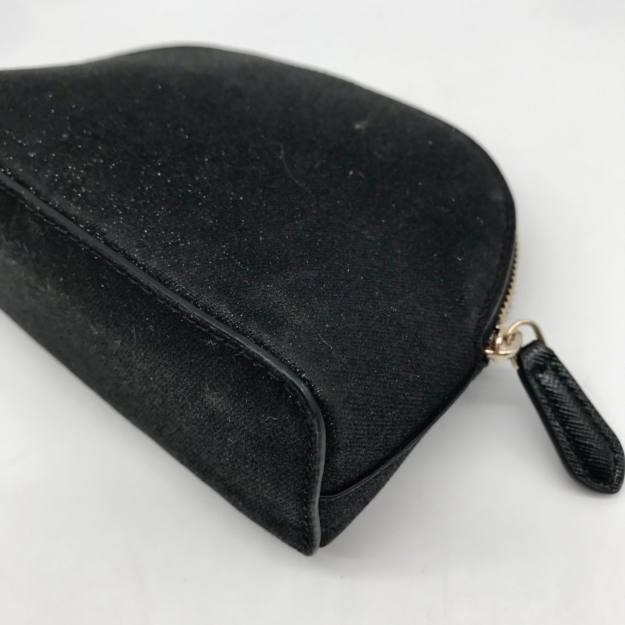 Kate Spade Black Glitter Fabric Joeley Dome Pouch