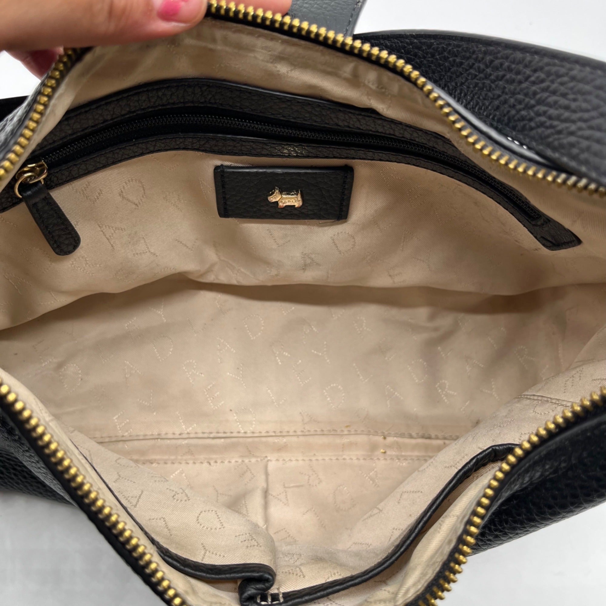 Radley London Black Pebbled Leather Sloane Street Shoulder Bag