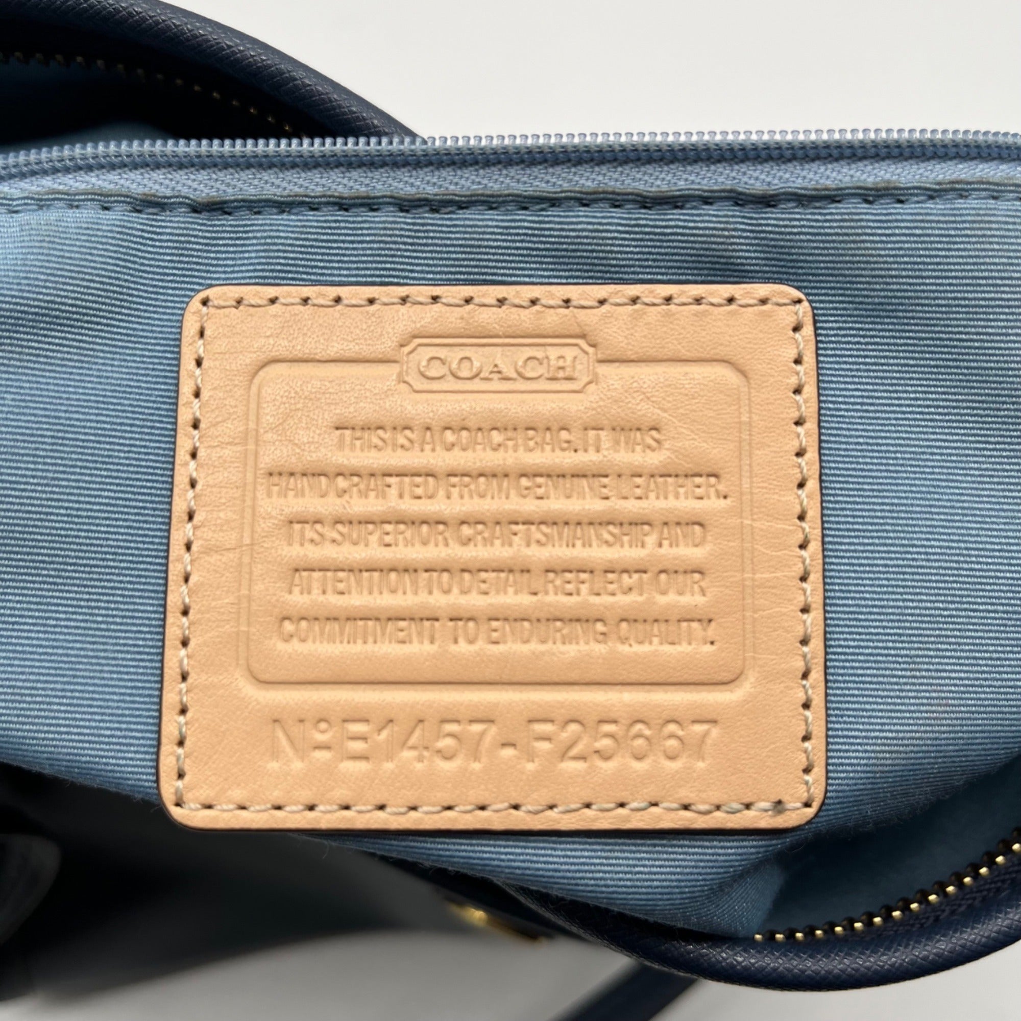 Coach Blue Saffiano Leather Peyton Tote Bag F25667