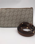 Michael Kors Vanilla & Luggage Brown Trim Empire Convertible Crossbody