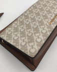 Michael Kors Vanilla & Luggage Brown Trim Empire Convertible Crossbody