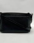 Brighton Black Pebbled Leather And Croc-Embossed Shoulder Bag
