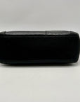Brighton Black Pebbled Leather And Croc-Embossed Shoulder Bag