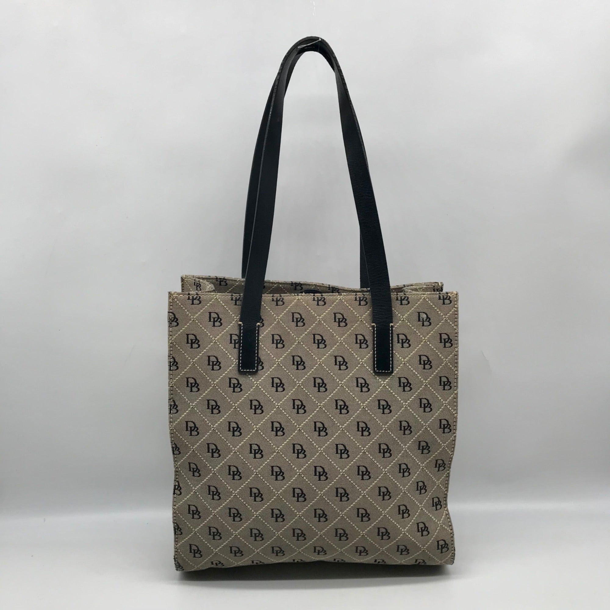 Dooney &amp; Bourke Gray Monogram Canvas North South Tote Bag