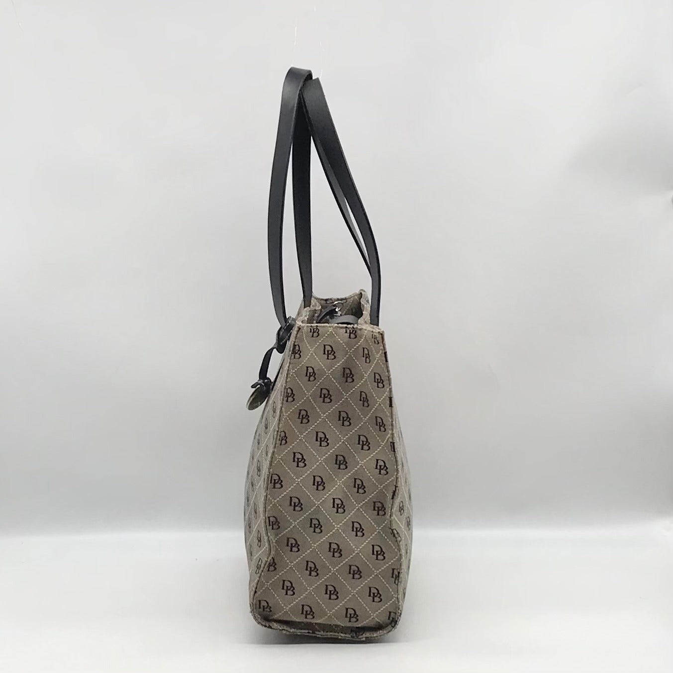 Dooney &amp; Bourke Gray Monogram Canvas North South Tote Bag