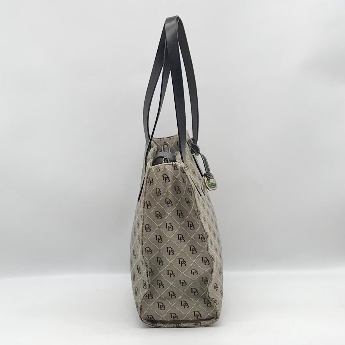 Dooney &amp; Bourke Gray Monogram Canvas North South Tote Bag