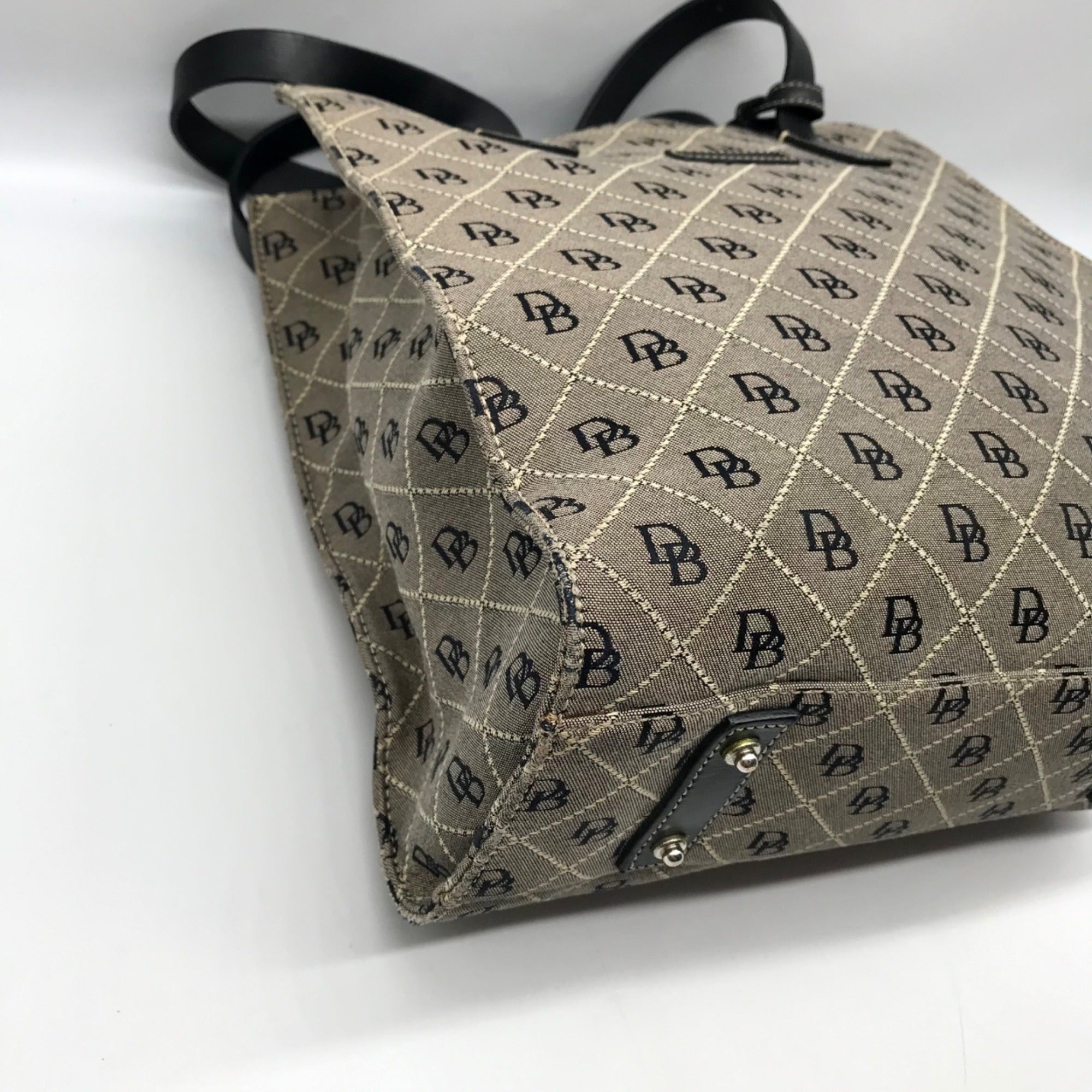 Dooney &amp; Bourke Gray Monogram Canvas North South Tote Bag