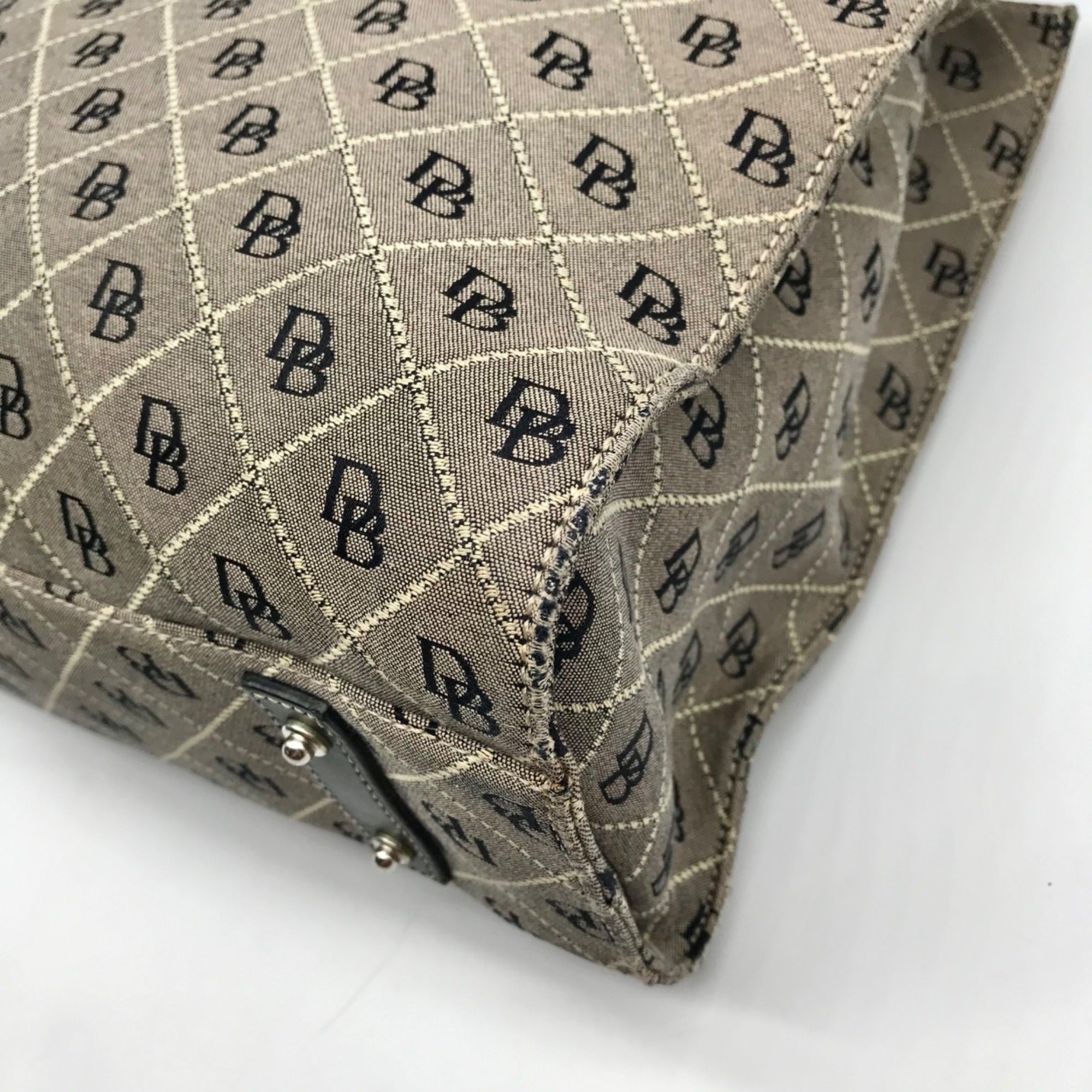 Dooney &amp; Bourke Gray Monogram Canvas North South Tote Bag