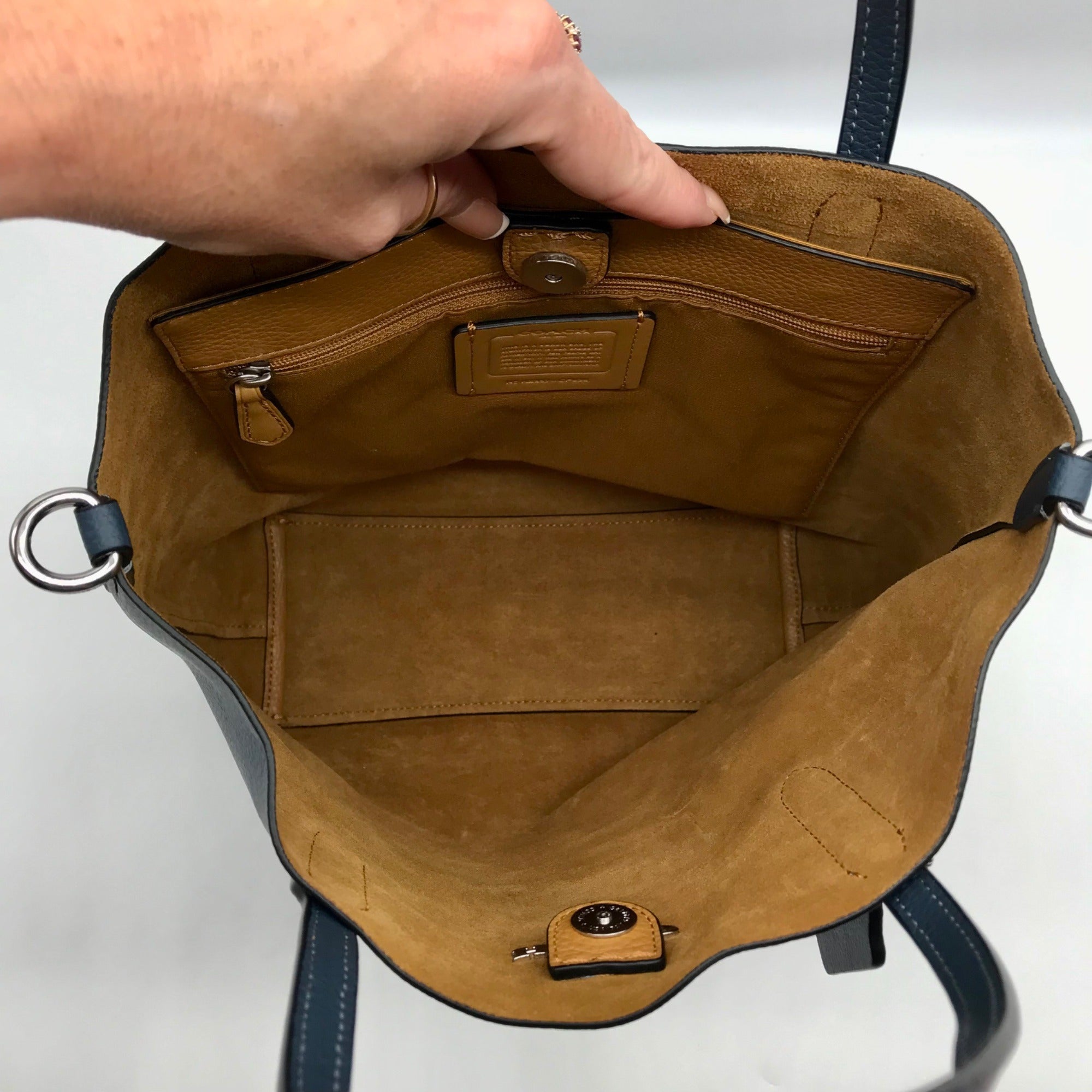 Coach Blue Leather Thea Tote Bag
