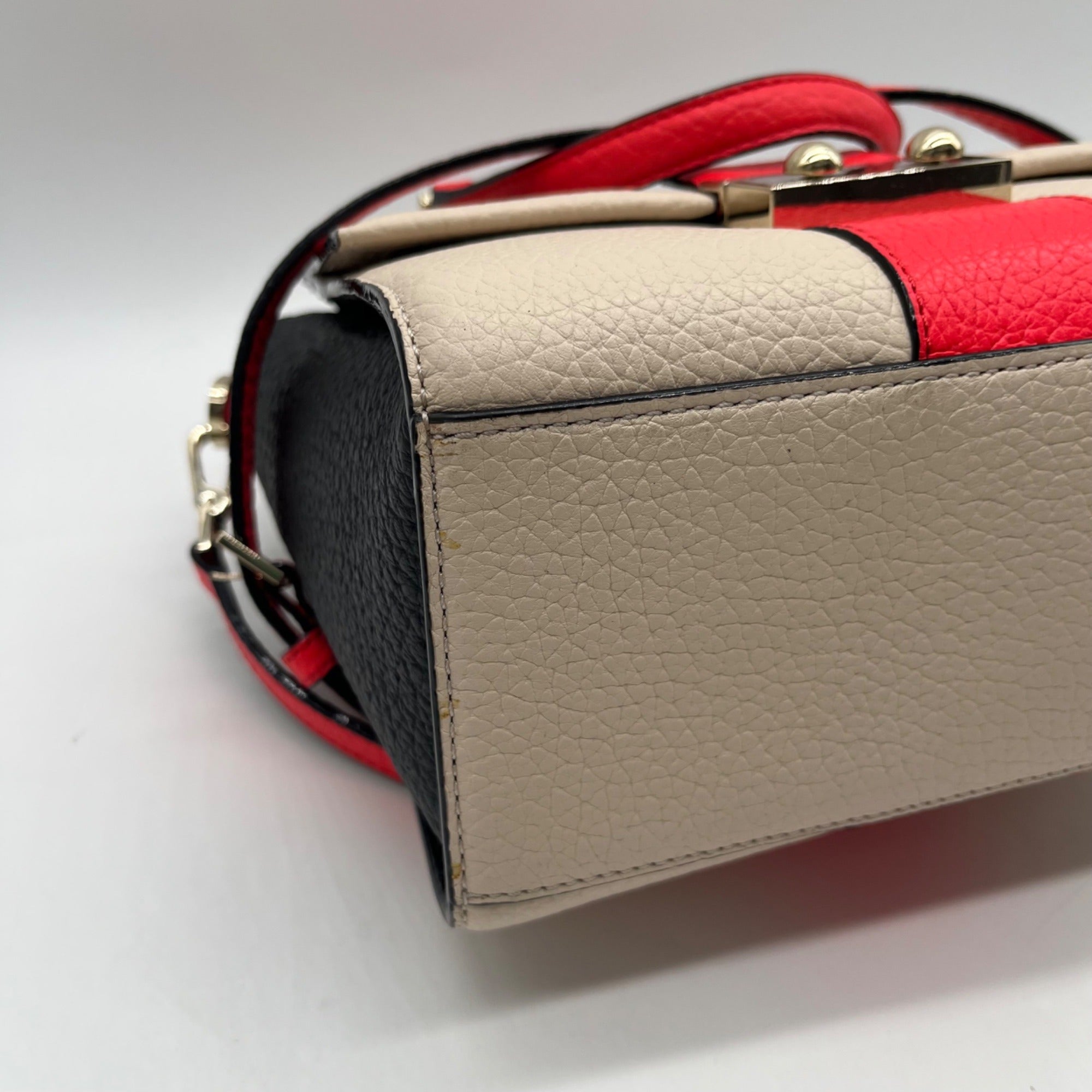Kate Spade Chelsea Square Bennett Beige Leather Satchel Bag