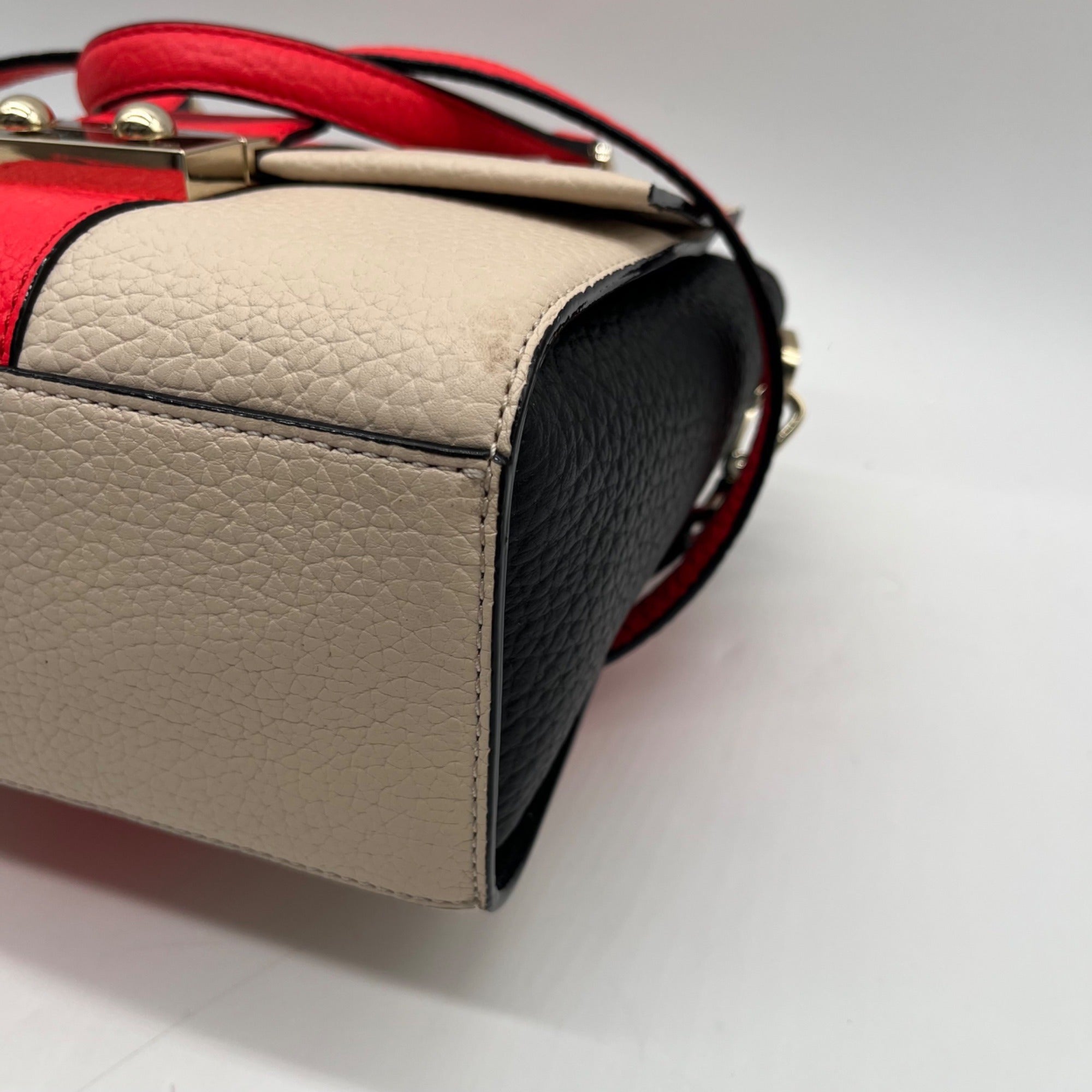 Kate Spade Chelsea Square Bennett Beige Leather Satchel Bag