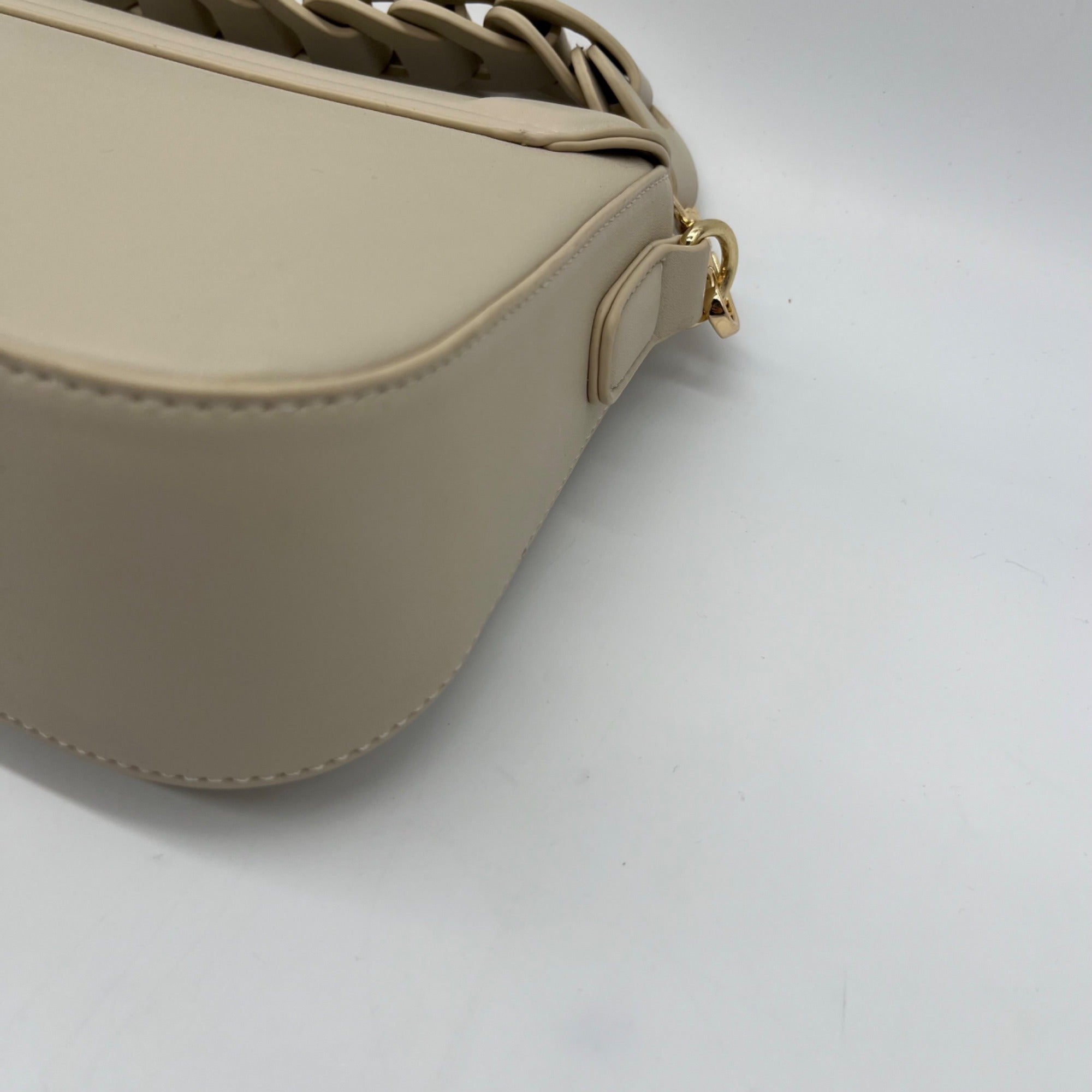 MMS Beige Leather Shoulder Bag
