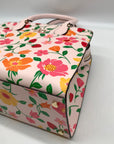 Kate Spade Pink Leather Madison Strawberry Garden Floral Satchel Bag