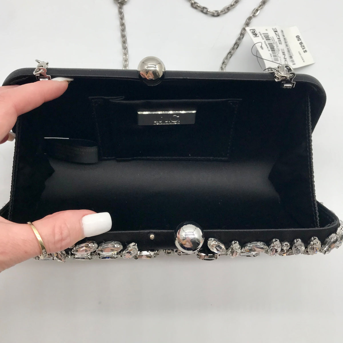 I.n.c. International Concepts Black East West Embellished Small Minaudiere Clutch