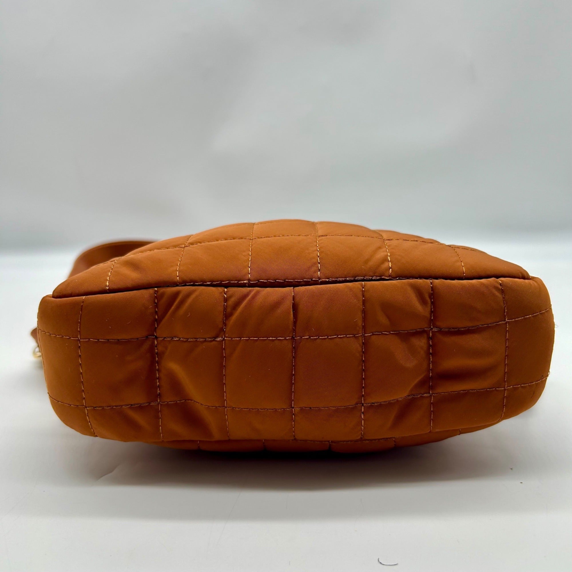 MMS Brands Brown Fabric Quilted Puffer Belt Bag