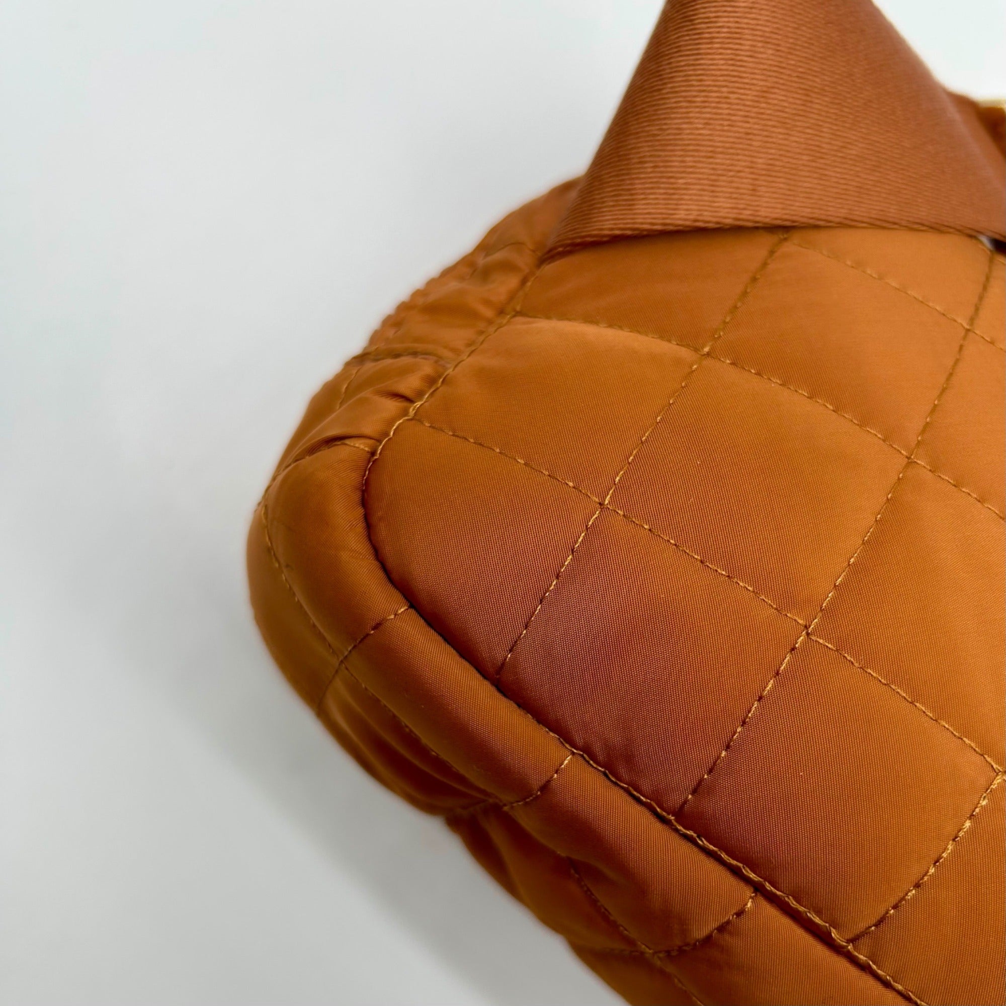 MMS Brands Brown Fabric Quilted Puffer Belt Bag