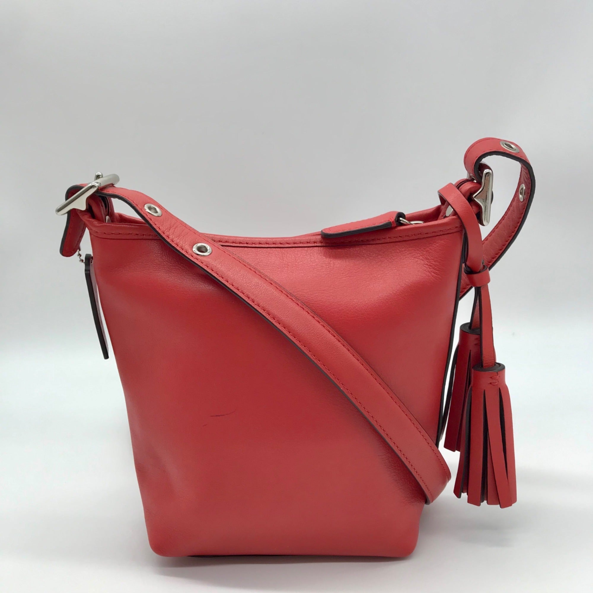 Coach Red Leather Mini Legacy Duffel Crossbody Bag 19901