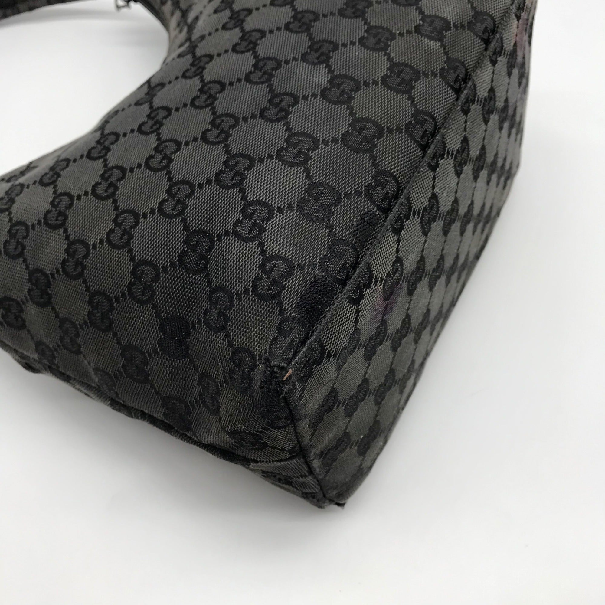 Gucci Black GG Monogram Canvas Shoulder Bag